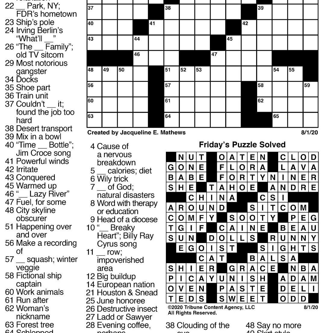 Aug 2 crossword